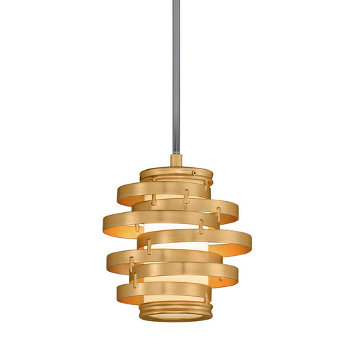 Vertigo LED Mini Pendant in Gold Leaf