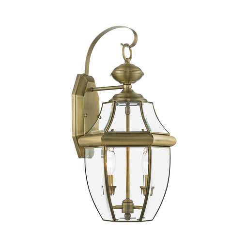 Monterey 2-Light Medium Outdoor Wall Lantern in Antique Brass