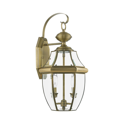 Monterey 2-Light Medium Outdoor Wall Lantern in Antique Brass