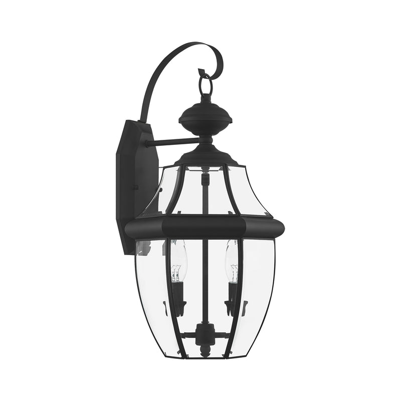 Monterey 2-Light Medium Outdoor Wall Lantern in Black
