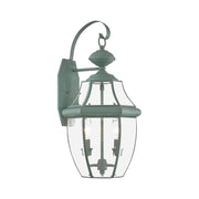 Monterey 2-Light Medium Outdoor Wall Lantern in Verdigris