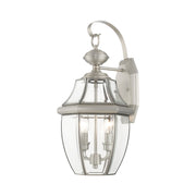 Monterey 2-Light Medium Outdoor Wall Lantern in Brushed Nickel