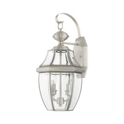 Monterey 2-Light Medium Outdoor Wall Lantern in Brushed Nickel