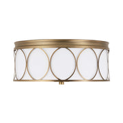 Rylann 3-Light Flush Mount in Aged Brass