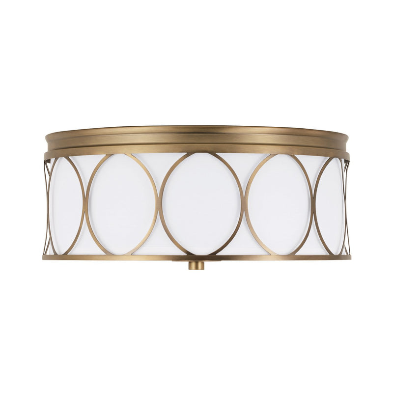Rylann 3-Light Flush Mount in Aged Brass