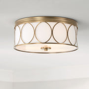 Rylann 3-Light Flush Mount in Aged Brass