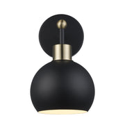 Indigo 1-Light 10.5" Bath Sconce in Black/Antique Gold