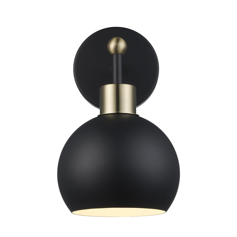 Indigo 1-Light 10.5" Bath Sconce in Black/Antique Gold