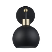 Indigo 1-Light 10.5" Bath Sconce in Black/Antique Gold