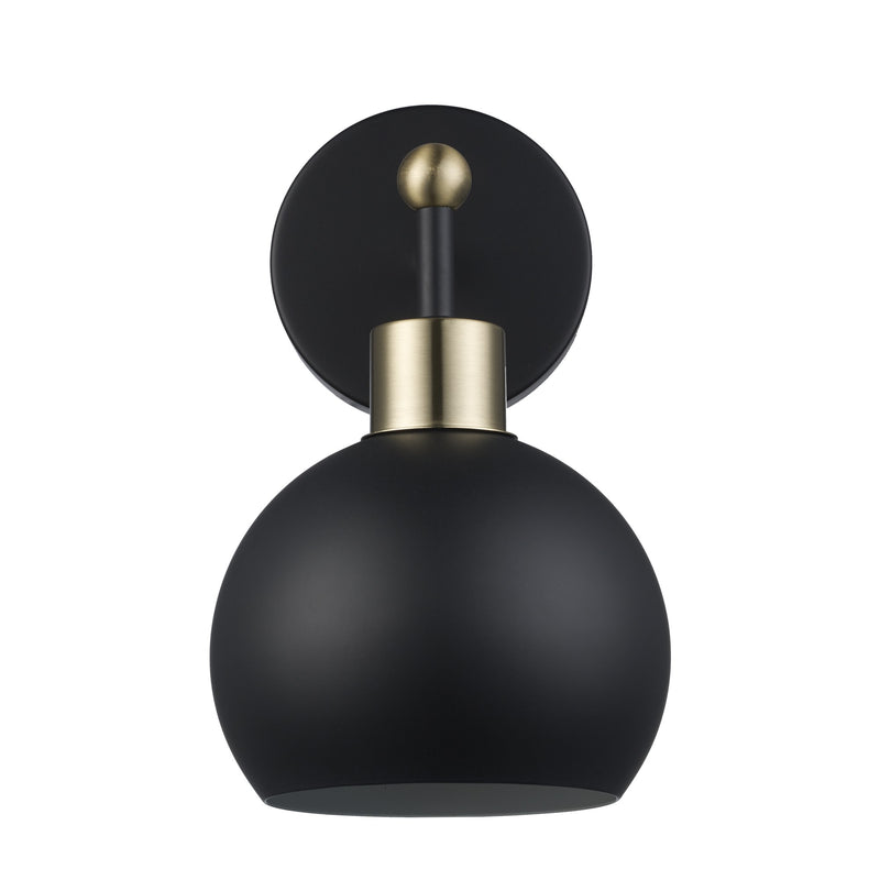 Indigo 1-Light 10.5" Bath Sconce in Black/Antique Gold