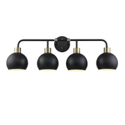 Indigo 4-Light 30" Vanity Light in Black/Antique Gold