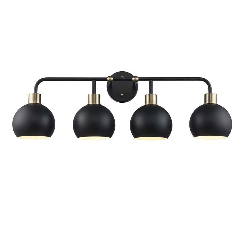 Indigo 4-Light 30" Vanity Light in Black/Antique Gold