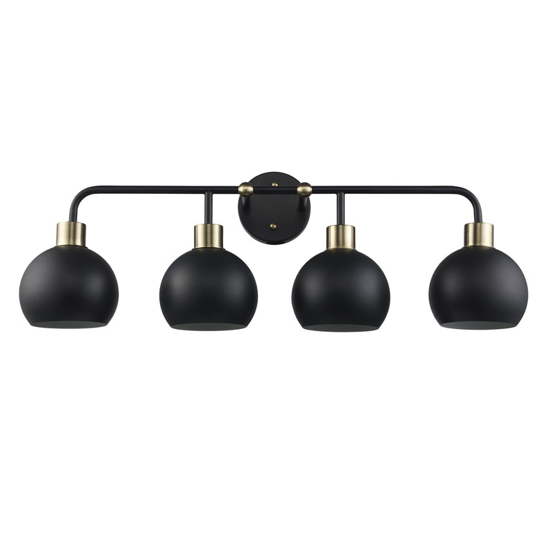 Indigo 4-Light 30" Vanity Light in Black/Antique Gold