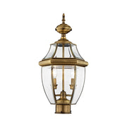 Monterey 2-Light Medium Outdoor Post Light in Antique Brass