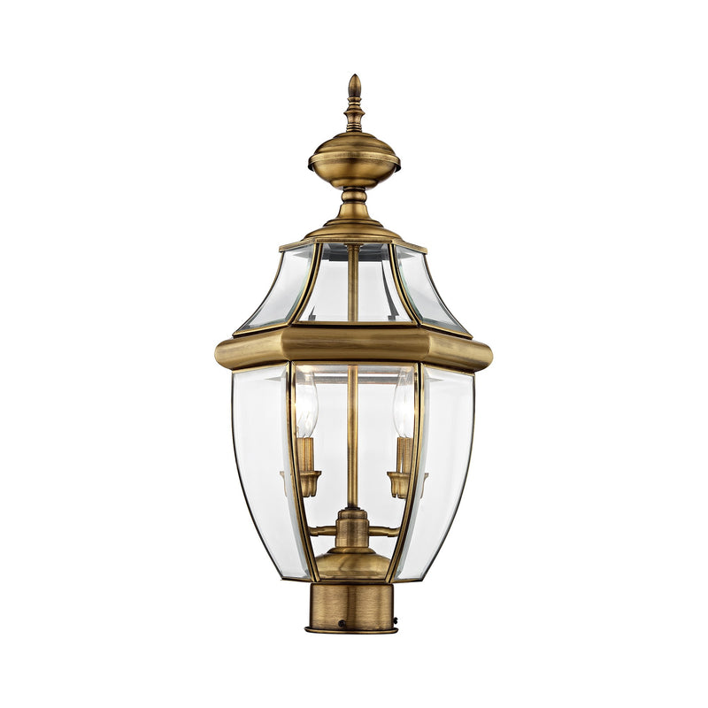 Monterey 2-Light Medium Outdoor Post Light in Antique Brass