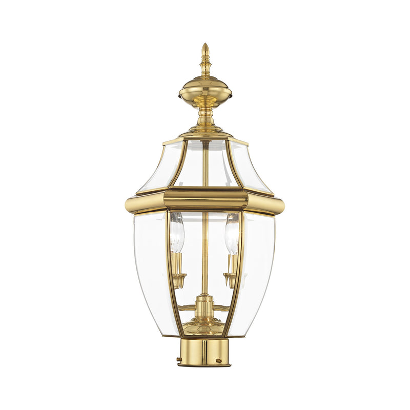 Monterey 2-Light Medium Outdoor Post Light in Polished Brass