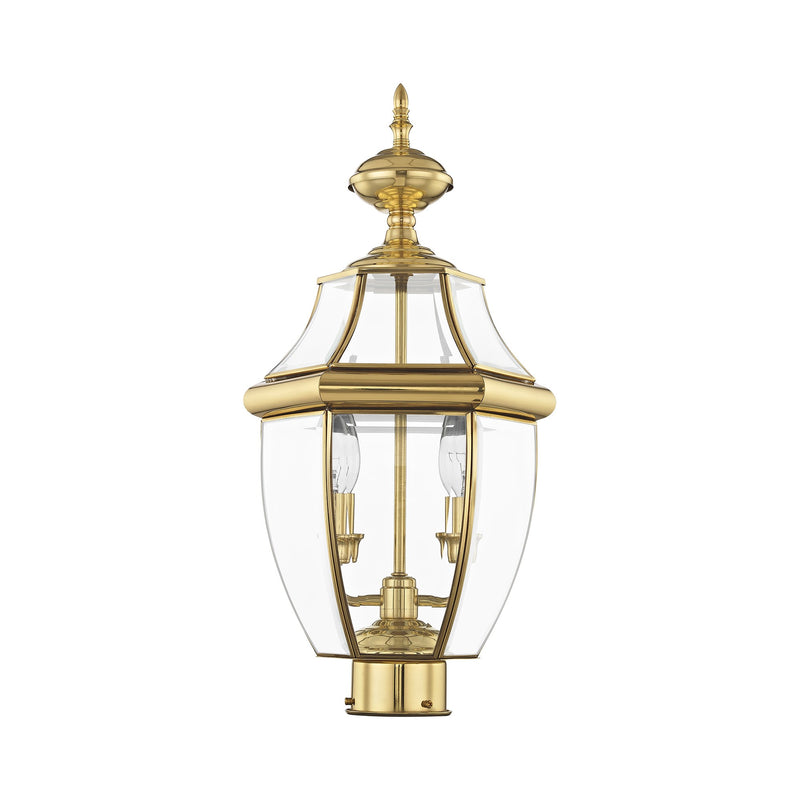 Monterey 2-Light Medium Outdoor Post Light in Polished Brass
