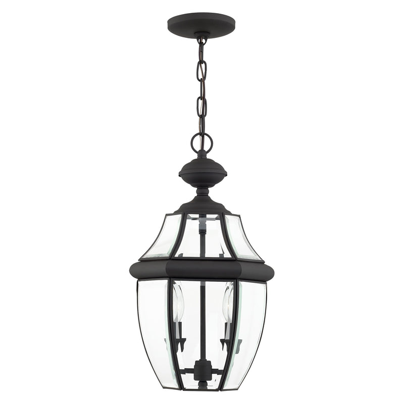 Monterey 2-Light Medium Outdoor Pendant Lantern in Black