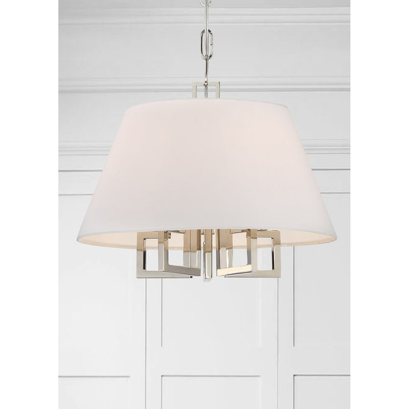 Westwood 5 Light 16" Chandelier in Polished Nickel in a room setting
