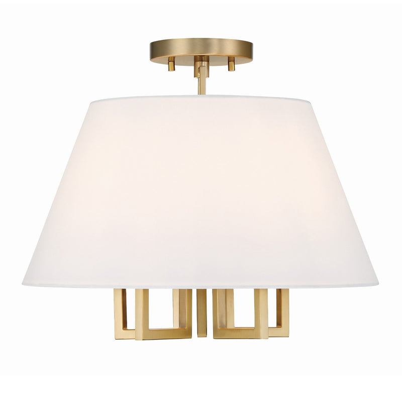 Westwood 5 Light 16" Semi Flush Mount in Vibrant Gold