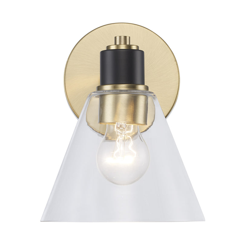 ForgeLume 1-Light 8.5" Bath Sconce in Antique Gold/Black
