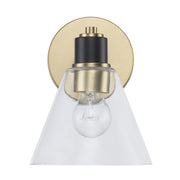 ForgeLume 1-Light 8.5" Bath Sconce in Antique Gold/Black