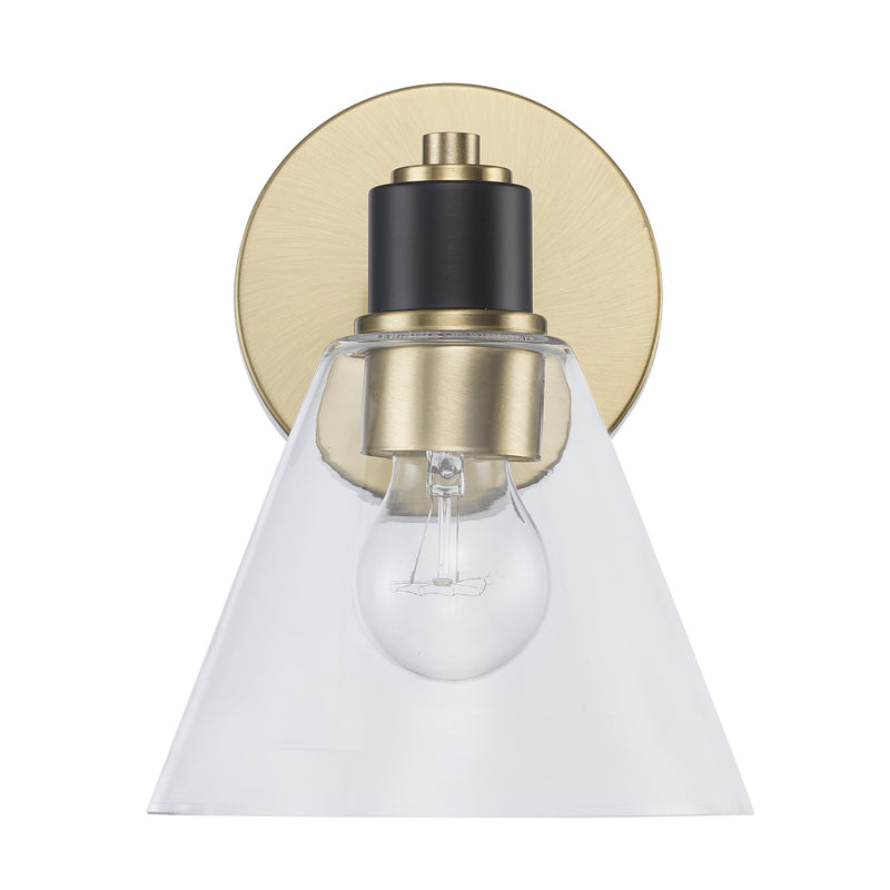 ForgeLume 1-Light 8.5" Bath Sconce in Antique Gold/Black