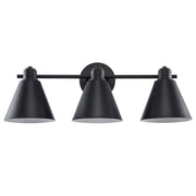 ForgeLume 3-Light 24" Metal Shade Vanity Light in Black