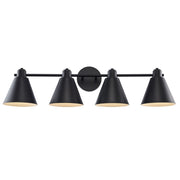 ForgeLume 4-Light 32" Metal Shade Vanity Light in Black