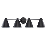 ForgeLume 4-Light 32" Metal Shade Vanity Light in Black