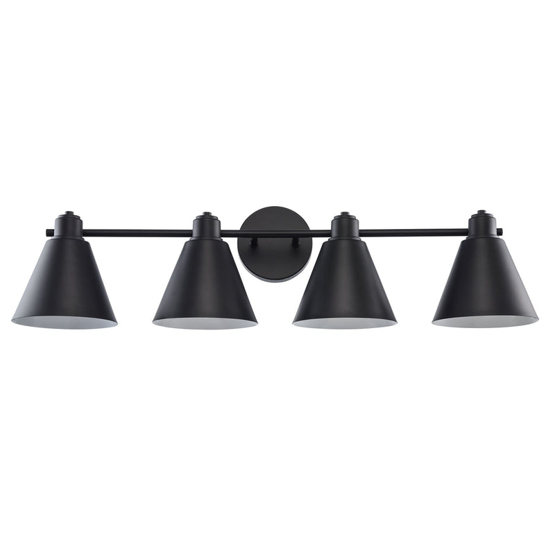 ForgeLume 4-Light 32" Metal Shade Vanity Light in Black