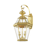 Georgetown 2-Light Medium Outdoor Wall Lantern in Polished Brass