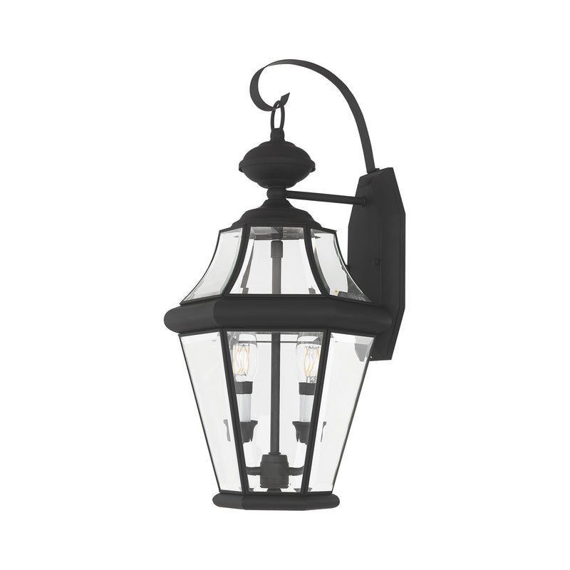 Georgetown 2-Light Medium Outdoor Wall Lantern in Black