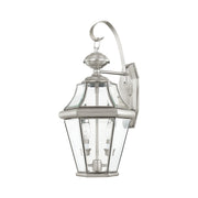 Georgetown 2-Light Medium Outdoor Wall Lantern in Brushed Nickel