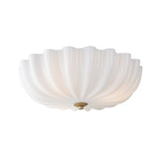 Bundt 15" Flush Mount in White / Natural Aged Brass