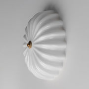 Bundt 15" Flush Mount in White / Natural Aged Brass