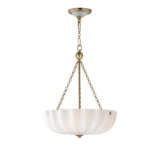 Bundt 15" Convertible Pendant in White / Natural Aged Brass