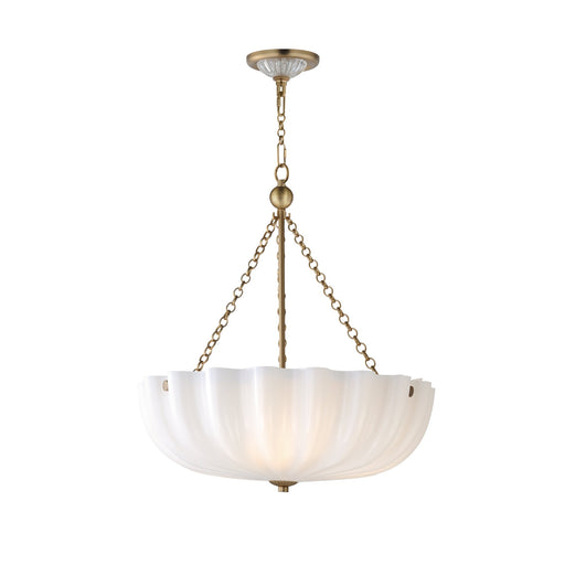Bundt 17.5" Convertible Pendant in White / Natural Aged Brass