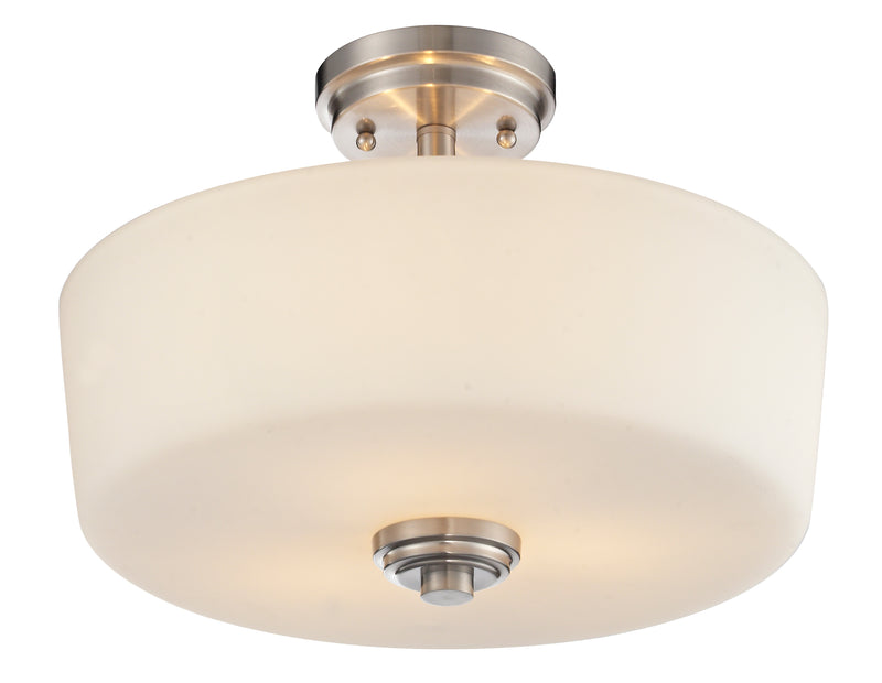 Lamina 3 Light 14.375" Semi Flush Mount in Brushed Nickel