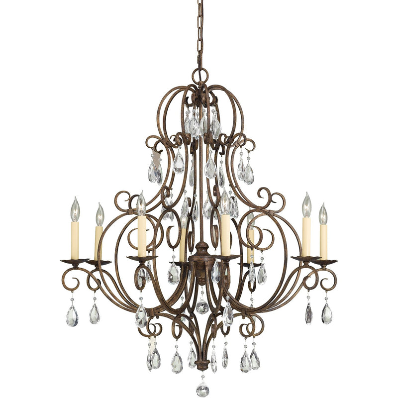 Chateau Eight Light Chandelier in Mocha Bronze