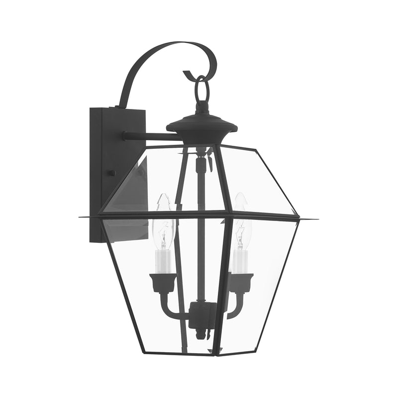 Westover 2-Light Medium Outdoor Wall Lantern in Black