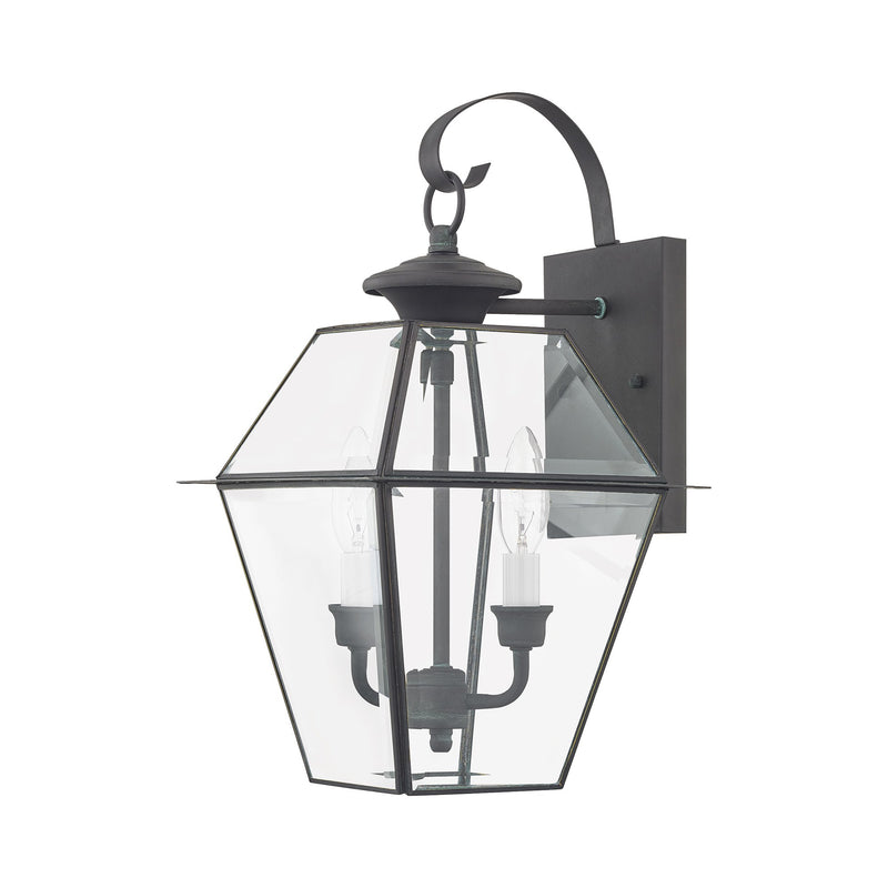 Westover 2-Light Medium Outdoor Wall Lantern in Charcoal