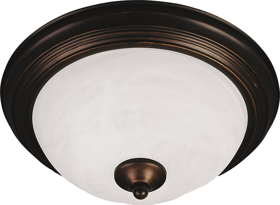 Essentials 2-Light Flush Mount in Oil Rubbed Bronze with Marble Glass - Lamps Expo