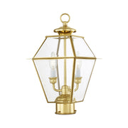 Westover 2-Light Medium Outdoor Post Light in Polished Brass