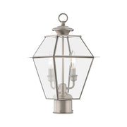 Westover 2-Light Medium Outdoor Post Light in Brushed Nickel