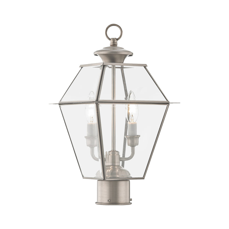 Westover 2-Light Medium Outdoor Post Light in Brushed Nickel