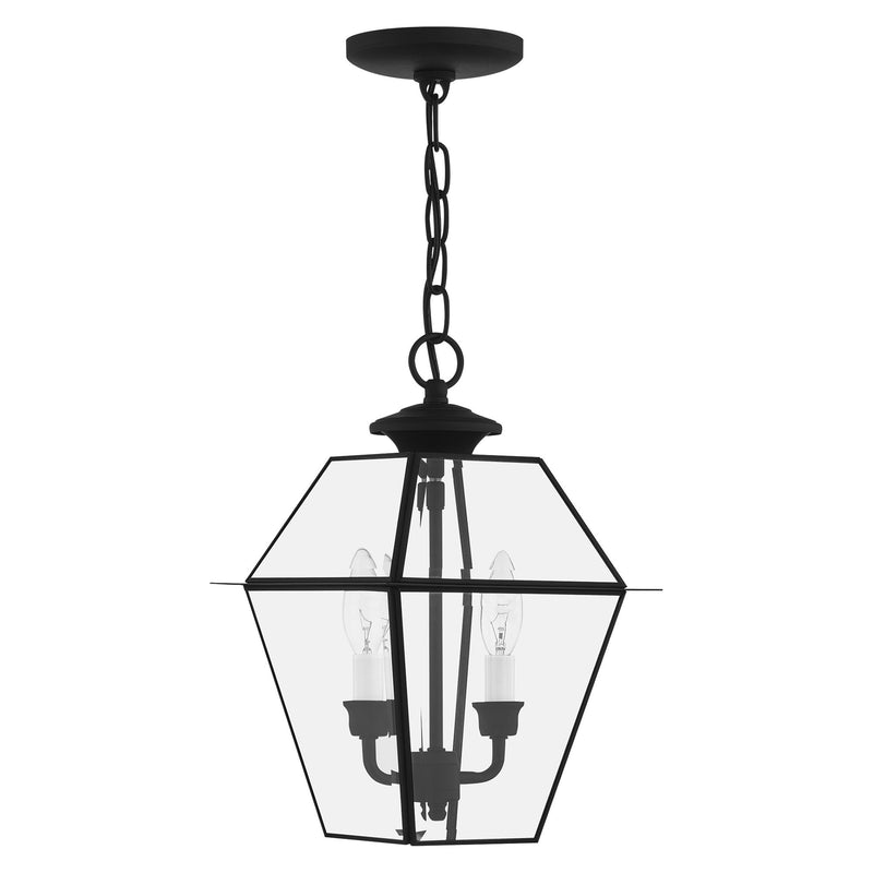 Westover 2-Light Medium Outdoor Pendant Lantern in Black