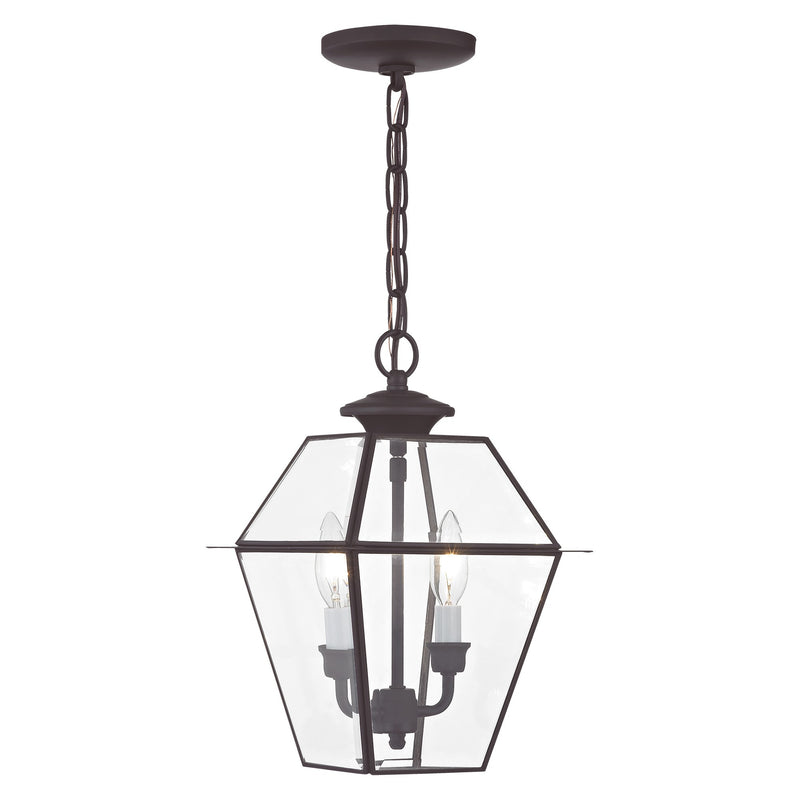 Westover 2-Light Medium Outdoor Pendant Lantern in Bronze