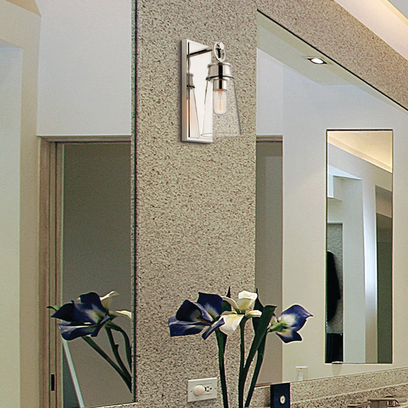 Wentworth 1 Light 4.5" Wall Sconce in Polished Nickel in a room setting