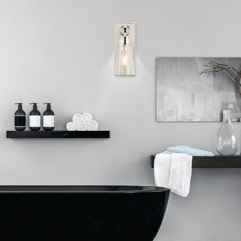 Wentworth 1 Light 4.5" Wall Sconce in Polished Nickel in a room setting